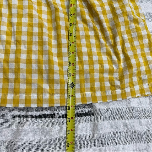 & Merci Womens Yellow White Gingham Tie Straps Mini Dress Sz S Boho Cottagecore - Picture 10 of 12